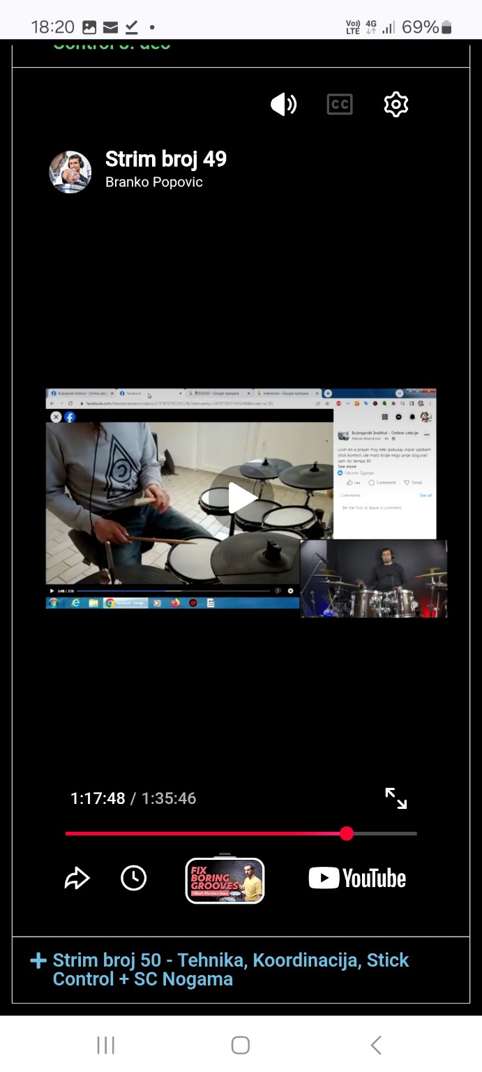 Live stream analiza snimka člana