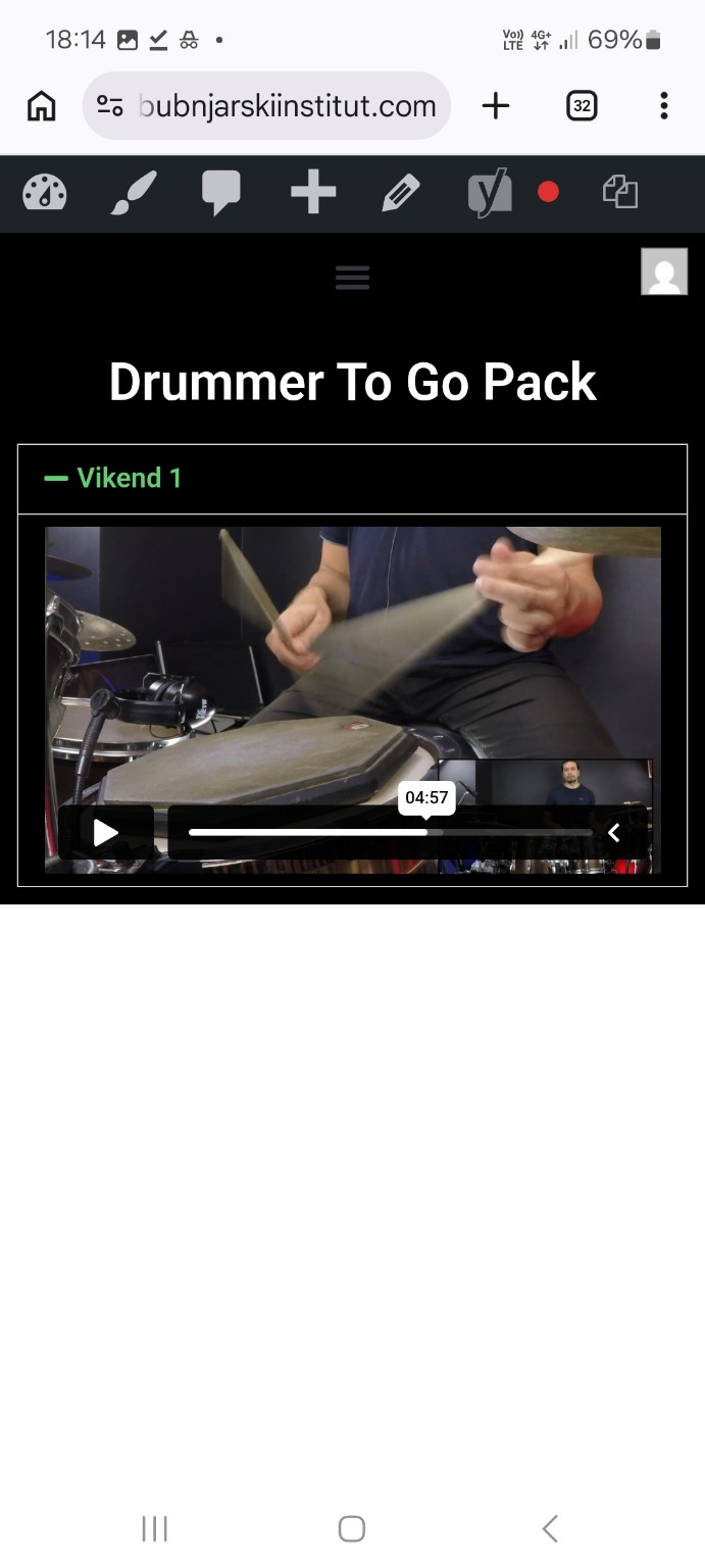 Drummer To-Go Pack rutina na padu
